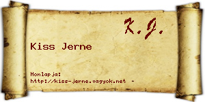 Kiss Jerne névjegykártya